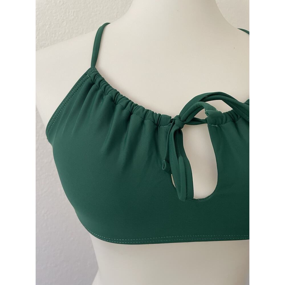 BCBG Paris Swim Bikini Top Keyhole Pleated Swimwear - Picture 2 of 4
